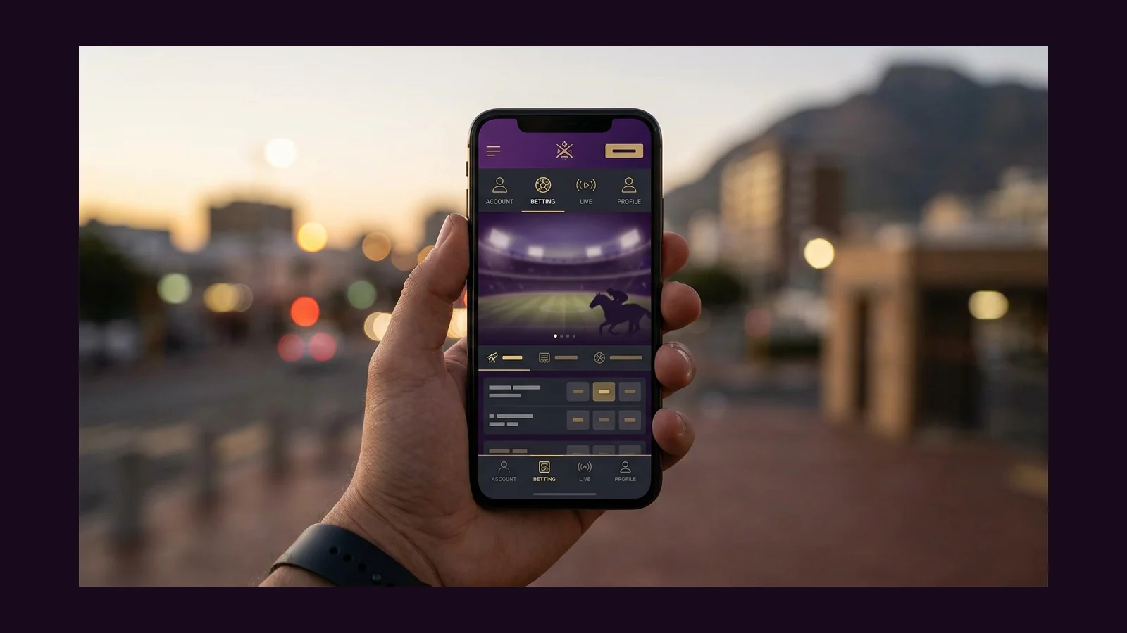 Hollywoodbets Login Mobile account access screen